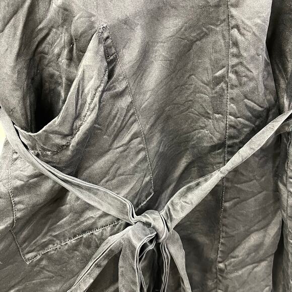 Golden Dragon Embroidered Kimono Robe Black Large Vintage Tie - Picture 5 of 9